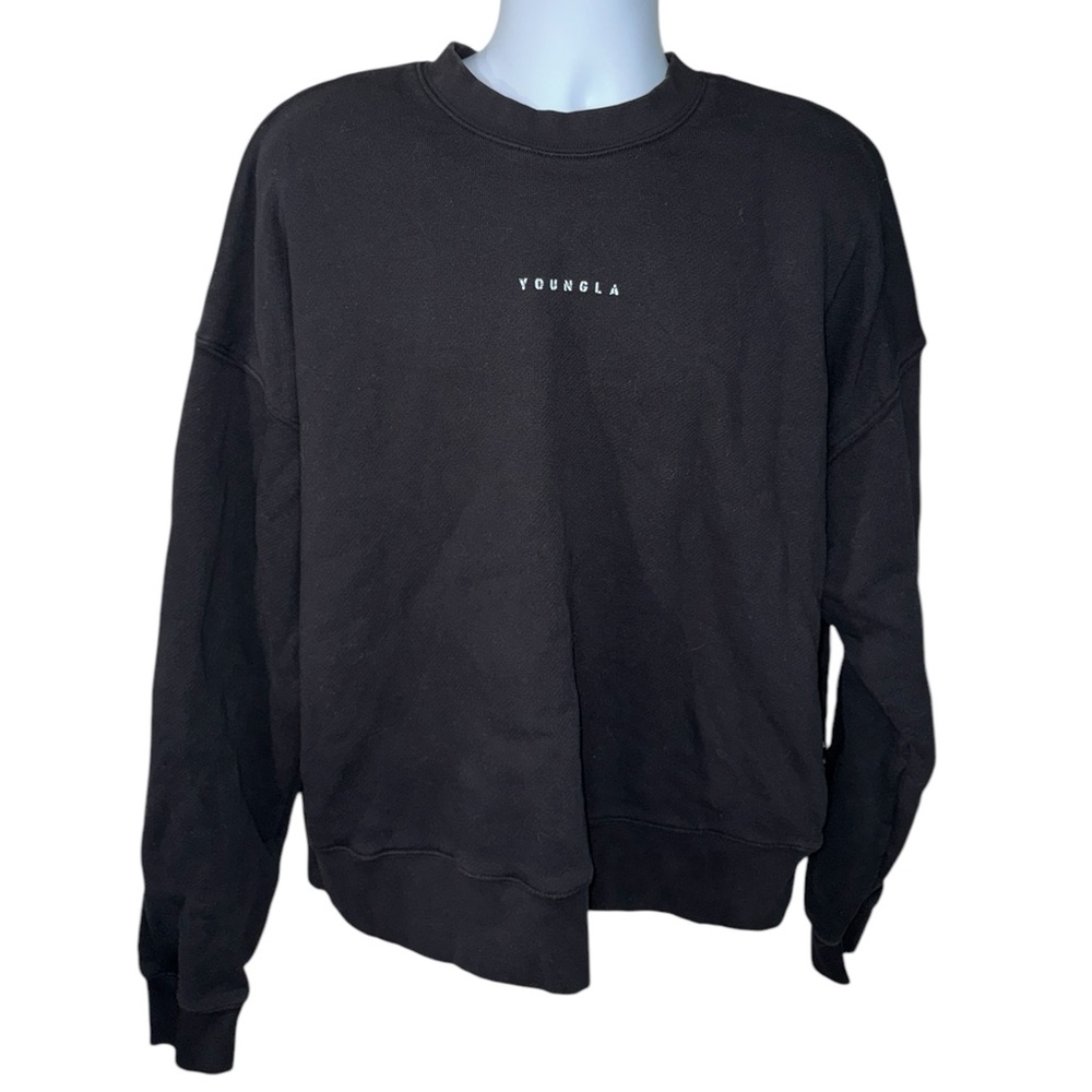 Men’s YoungLA Black Pullover Crew Neck Sweater - S